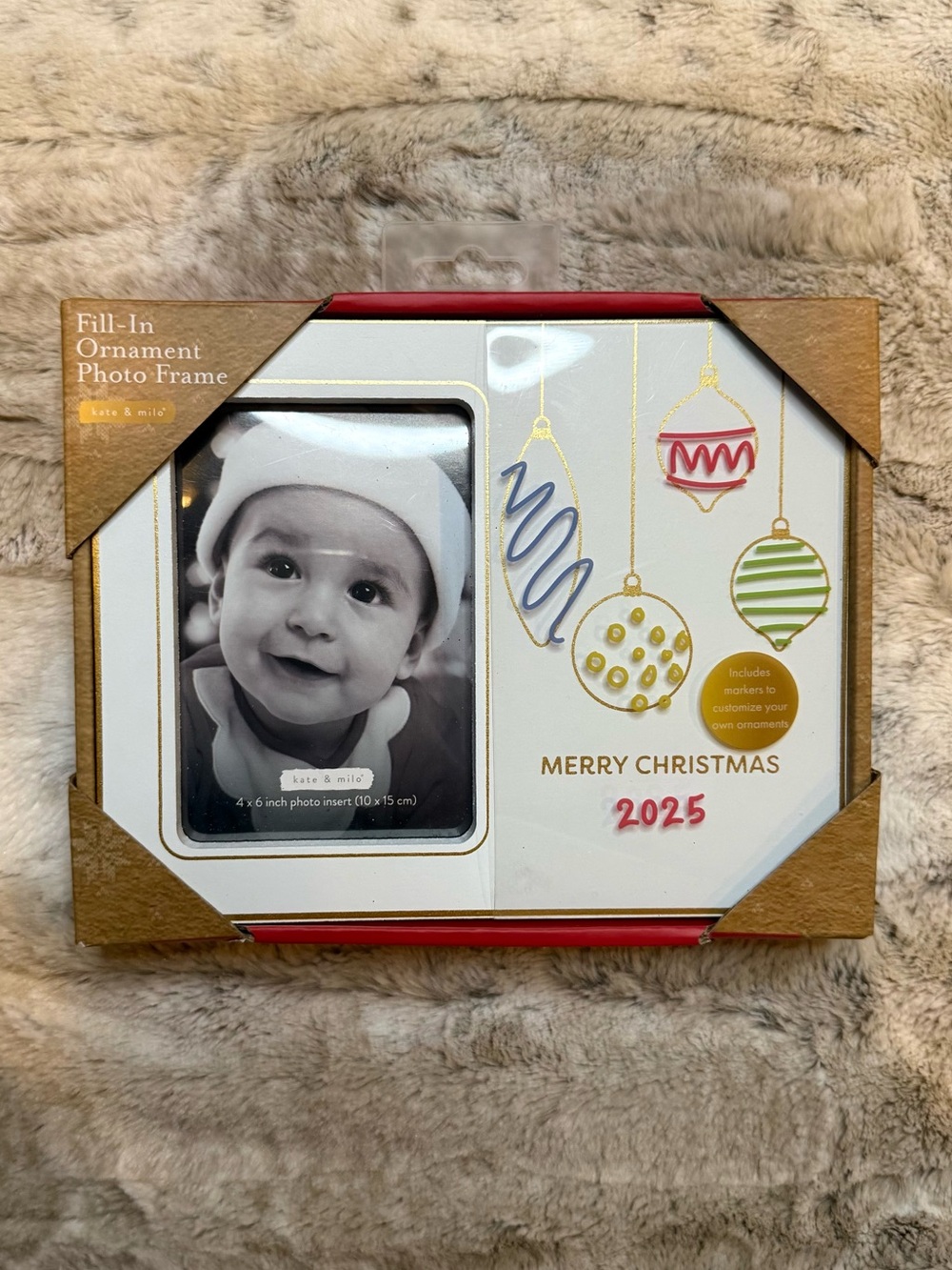 *NWT* Merry Christmas Fill-In Ornament Photo Frame